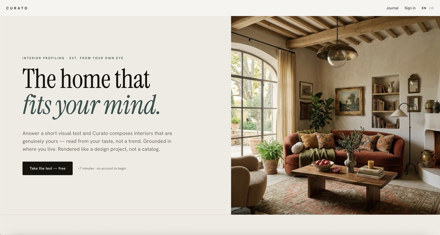 Curato — the home that fits your mind