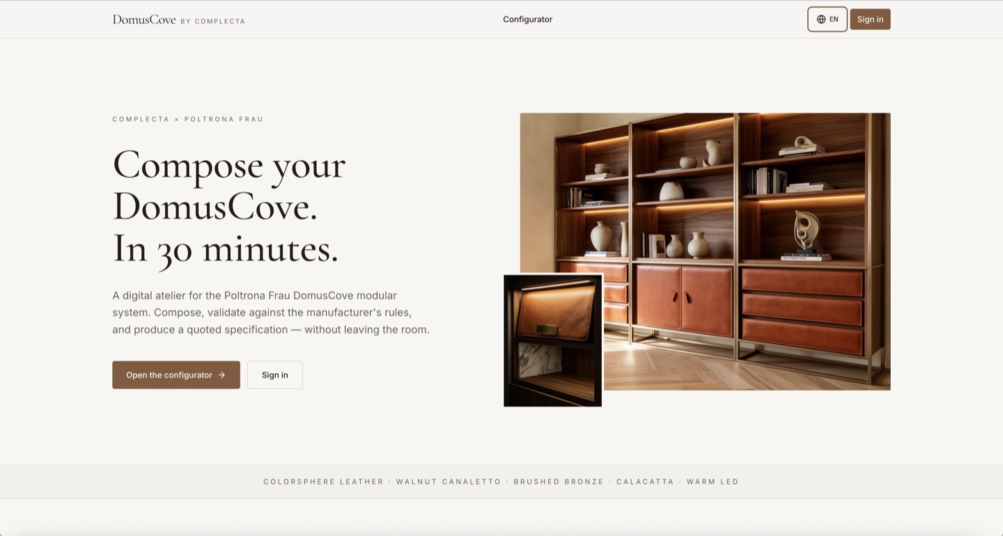 DomusCove by Complecta × Poltrona Frau